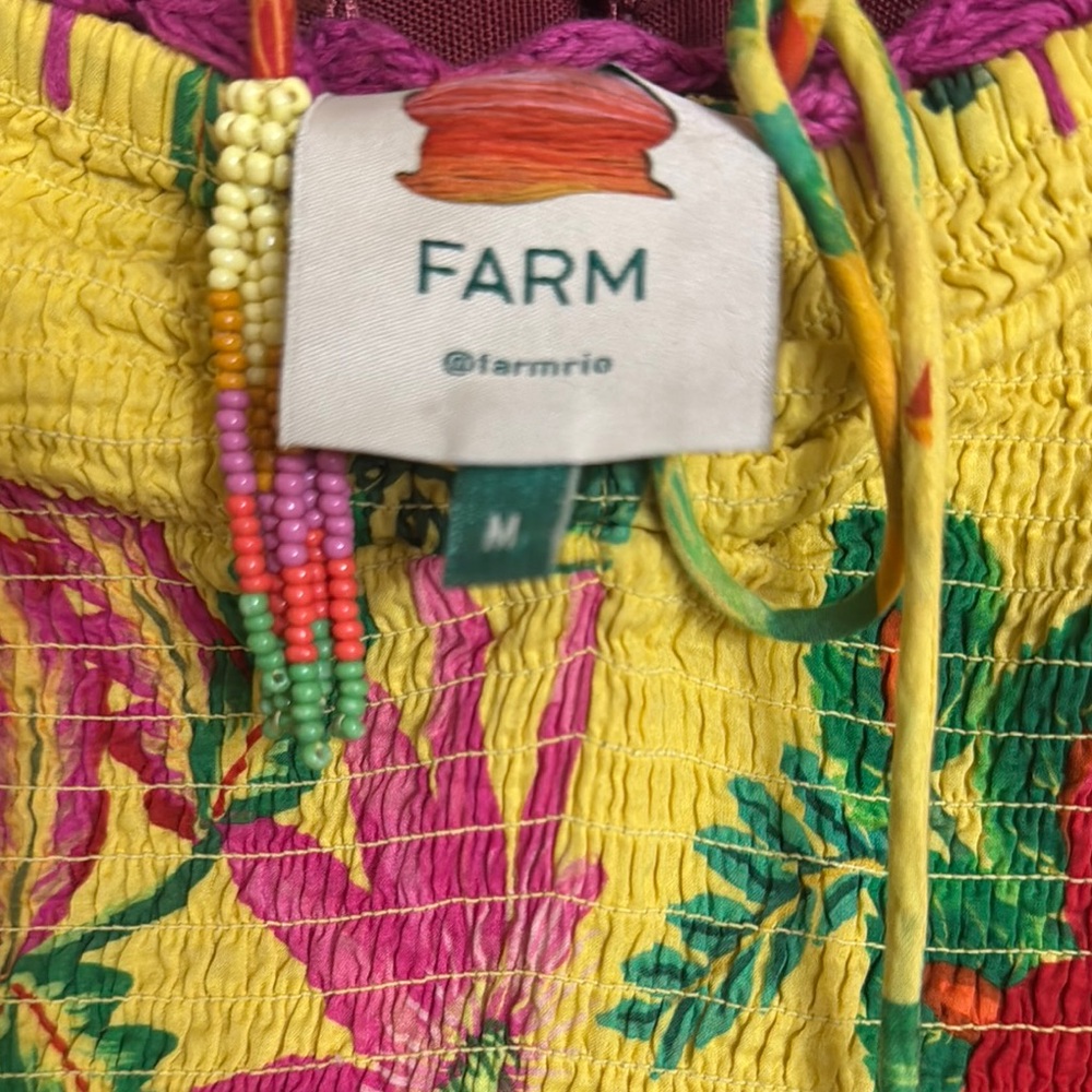 Farm Rio Vibrant Yellow Floral Maxi Dress
